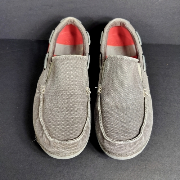 Crocs Beach Line Boat Slip On Graphite/Red Loafer Mens Shoes Size 9 - Picture 2 of 9